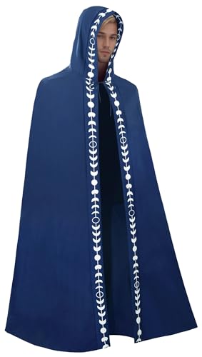 AIEOE Erwachsene Halloween Kostüm Unisex Kapuzeumhang Karneval Costume Party Cloak für Damen und Herren Blau Herstellergröße 4XL-5XL/ EU L von AIEOE