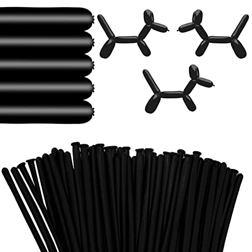 AIEX 100pcs Lange Ballons Schwarz für Ballontiere Magischer Ballon für Kinderspielzeug Party Hochzeit Festival DIY Dekoration (Schwarz) von AIEX