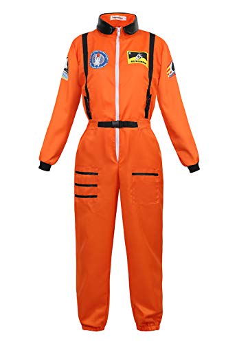 Damen Astronauten Kostüm Flugreaum Anzug Astronaut Jumpsuit Rollenspiel Erwachsene Halloween Cosplay Kostüme von AIGASEA