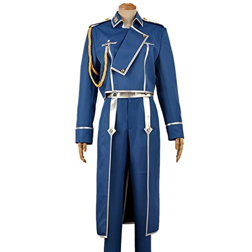 AIHERQG Anime Fullmetal Alchemist Cosplay Roy Mustang Kostüme Militäruniform Anzug Mantel + Hose + Schürze(3XL) von AIHERQG