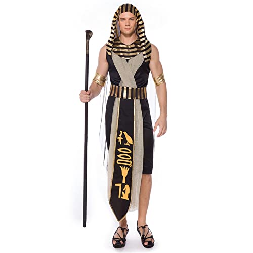 AIHERQG Erwachsene Ägypten Ägyptischer König Pharao Kostüme Cosplay for Männer Halloween Purim Mardi Gras Kostüm(M) von AIHERQG