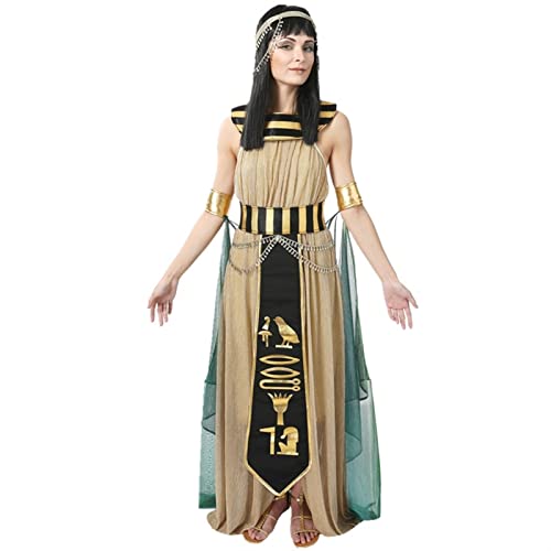 AIHERQG Erwachsene Altes Ägypten Ägyptischer Pharao König Kaiserin Kleopatra Königin Kostüm Halloween Party Mittelalterliche Paare Cosplay Kleid(Dress,L) von AIHERQG