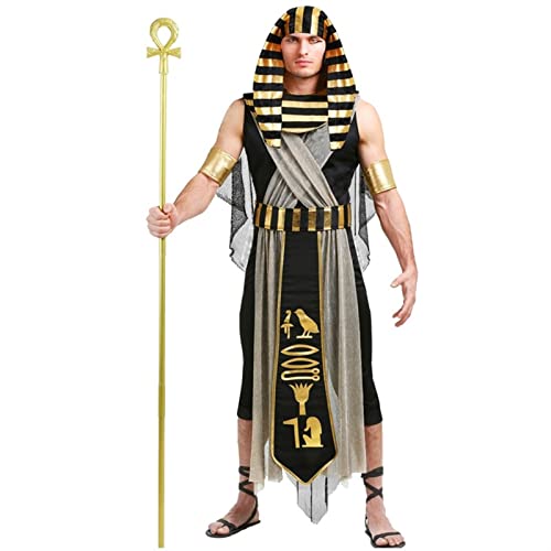 AIHERQG Erwachsene Altes Ägypten Ägyptischer Pharao König Kaiserin Kleopatra Königin Kostüm Halloween Party Mittelalterliche Paare Cosplay Kleid(Man,L) von AIHERQG