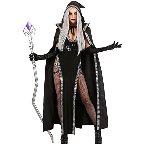 AIHERQG Halloween Hexe Vampir Kostüme for Frauen Erwachsene Mittelalter Zauberer Karneval Party Leistung Drama Maskerade Kleidung(L) von AIHERQG