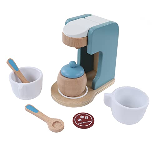 Holz-Kaffeemaschine-Spielzeug, Starkes, Glänzendes Rollenspiel-Kinderspielzeug, -Kaffeemaschine-Spielset, Spielen mit Fantasie für Rollenspiele, Jungen und Mädchen von AILOOCEDI