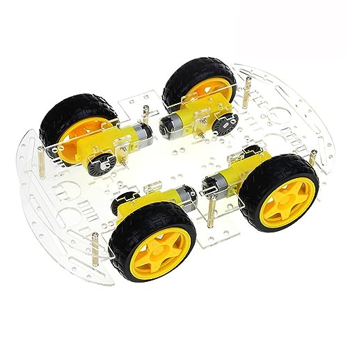 Smart Robot Car Kit Acryl Doppel 4wd Smart Robot Car Chassis Kit für Handwerk mit Vier Leistungsstarken Verzögerungs-Gleichstrommotoren, Großem, Stabilem Chassis und Mehreren von AILOOCEDI