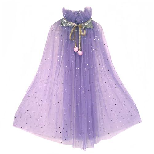 AIMEJZM 70cm Mädchen Prinzessin Cape Glitzern Mesh Cape Kleine Mädchen Rosa Mantel Für Kostüm Party Cosplay Dress Up von AIMEJZM