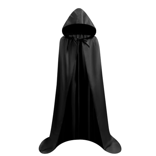 AIMEJZM Erwachsene Kapuzenmantel Langes Cape Grim Vampir Hexe Karneval Halloween Cosplay Kostüm 150cm von AIMEJZM