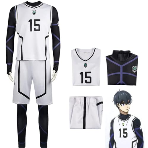 AIPILEI Blue Lock Cosplay Kostüm Outfit - Anime Rollenspiel Isagi Yoichi Bachira Meguru Fußballtrikot Sportbekleidung Uniform Trainingsanzug Trainingsanzüge für Teenager Erwachsene, Nr. 15, M von AIPILEI