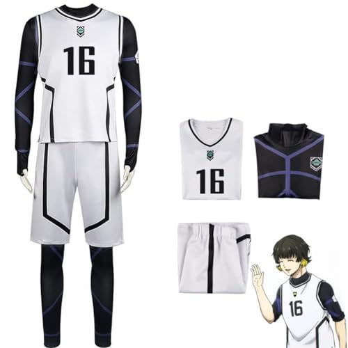 AIPILEI Blue Lock Cosplay Kostüm Outfit - Anime Rollenspiel Isagi Yoichi Bachira Meguru Fußballtrikot Sportbekleidung Uniform Trainingsanzug Trainingsanzüge für Teenager Erwachsene, Nr. 16, 3XL von AIPILEI