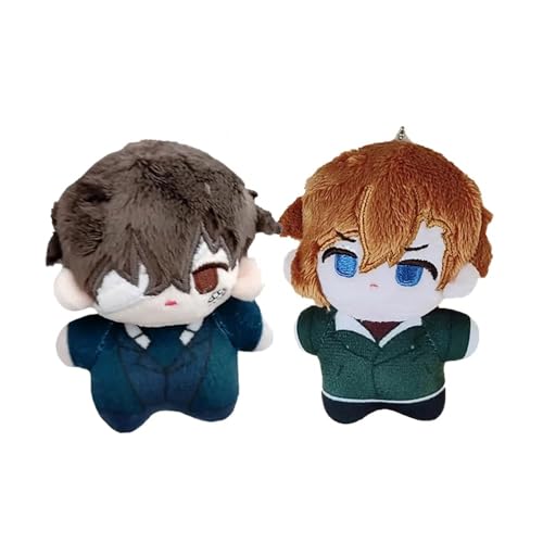 AIPILEI Bungo Stray Dogs Weiche Figur Nakahara Chuuya Dazai Osamu Anime-Charakter, gefülltes Kissen, niedliche Anhängerfigur, Sammlerstück, Geschenk für Fans, 12 cm (Nakahara Chuuya + Dazai Osamu) von AIPILEI