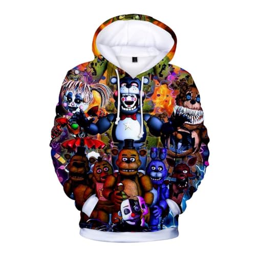 AIPILEI Five Nights Freddy's Hoodies 3D FNAF Printed Sweatshirt Horror Games Pullover Security Breach Game Costume for Fans and Adult (A, L) von AIPILEI