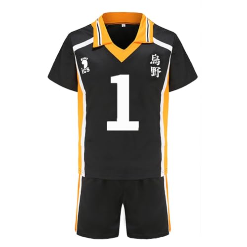 AIPILEI Haikyuu Cosplay-Kostüm Hinata Shoyo Cosplay Outfit Shirt Shorts Karasuno High School Team Volleyball Uniform Anzüge Trainingsanzug für Teenager Erwachsene, Nr. 1, M von AIPILEI