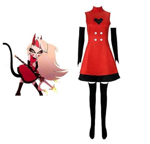 AIPILEI Hazbin Hotel Cosplay Kostüm Charlie Morningstar Cosplay Outfits Kleid Anime Uniform Halloween Karneval Party Thema Dress Up Anzug (Charlie Morningstar, L) von AIPILEI