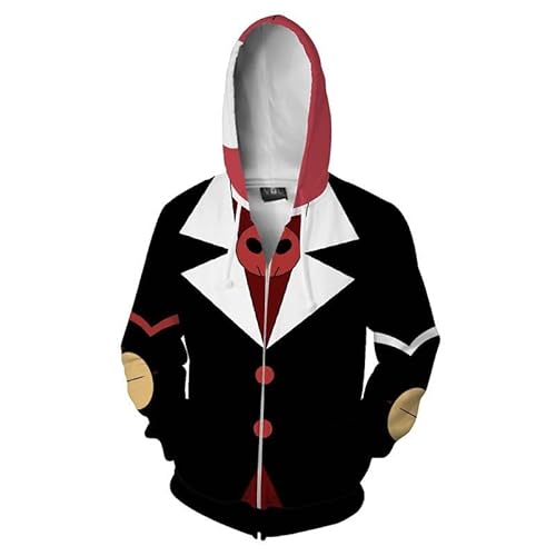 AIPILEI Hazbin Hotel Hoodie Jacke Alastor/Angel Dust Cosplay Kostüme Anime 3D Printed Zip Up Cardigan Hooded Sweatshirt Mantel für Unisex (Typ 2, L) von AIPILEI