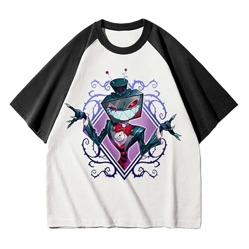 AIPILEI Hazbin Hotel-T-Shirt, Unisex, Sommer, atmungsaktiv, cool, kurzärmelig, Anime-Mode, lässiges T-Shirt, Vox, 4XL von AIPILEI