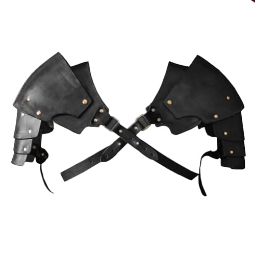 AIPILEI Herren Mittelalter Kostüm Schulterpanzer Retro Steampunk Leder Körper Brust Rüstung Schulter Rüstung Brustschutz Halloween Krieger Rüstung Cosplay Kostüm Requisiten (A) von AIPILEI