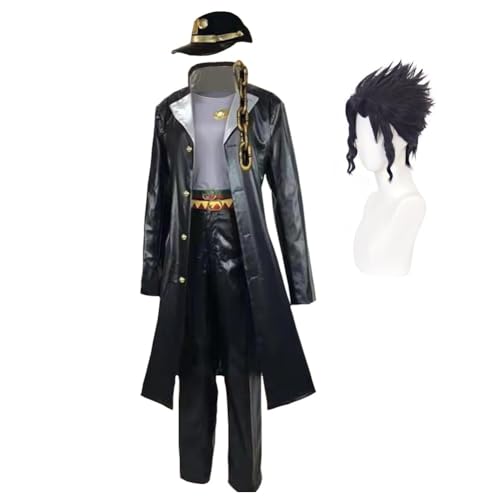 AIPILEI Higashikata Josuke/Enrico Pucci/Kujo Jotaro Cosplay-Kostüm, Anime-Cosplay-Outfits, Anzüge, komplettes Set von Verkleidungen, Uniform, Halloween, Karneval, Party, Kostümzubehör (Kujo Jotaro mit von AIPILEI