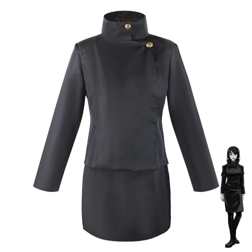 AIPILEI Ieiri Shoko Cosplay-Kostüm, Ieiri Shoko-Outfit, Uniform, schwarze Jacke, Rock, Anzug, Halloween, Party, Rollenspiel für Damen (schwarzer Anzug, XL) von AIPILEI