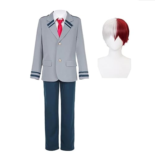 AIPILEI MHA Cosplay Kostüm Uniform Uraraka Ochaco/Midoriya Izuku/Todoroki Shouto/Bakugo Katsuki Cosplay Schuluniform Komplettes Set Halloween Outfit für Damen Herren (Todoroki Shouto, XXL) von AIPILEI