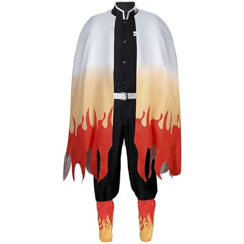 AIPILEI Rengoku Kyoujurou Cosplay-Kostüm, Outfit, Anime, Cosplay, Umhang, Jacke, Rolle, Cosplay, komplettes Kostüm-Set für Halloween, Karneval, Party (Rengoku Kyoujurou, 130) von AIPILEI