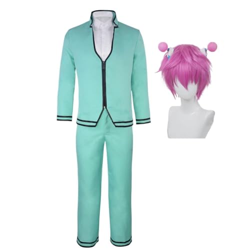 AIPILEI The Disastrous Life of Saiki K Cosplay Kostüm Saiki Kusuo Cosplay Schuluniform Komplettes Set für Halloween Karneval Party Outfit (Anzug + Perücke, L) von AIPILEI