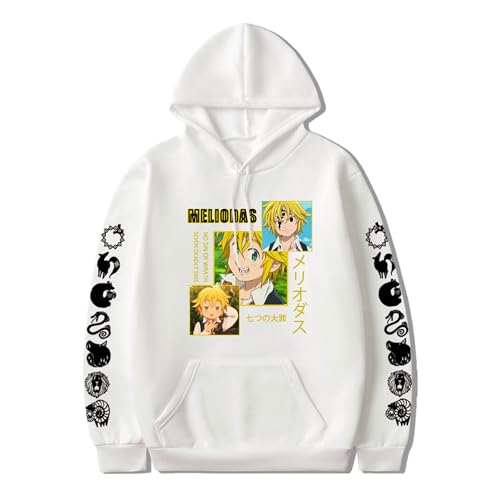 AIPILEI The Seven Deadly Sins Hoodie Anime Printed Pullover Meliodas Cosplay Hoodie Herren Kapuzenpullover Casual, Typ 2, S von AIPILEI