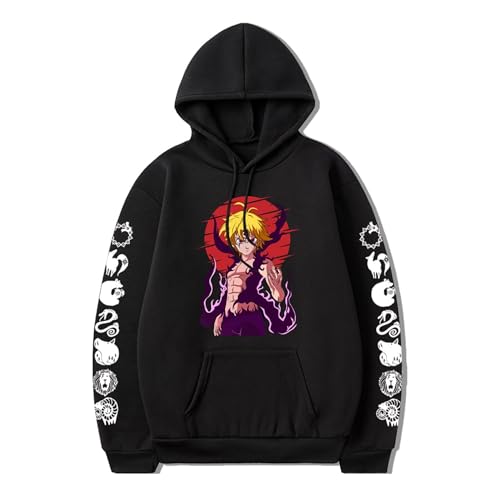 AIPILEI The Seven Deadly Sins Hoodie Anime Printed Pullover Meliodas Cosplay Hoodie Herren Kapuzenpullover Casual, Typ 4, L von AIPILEI