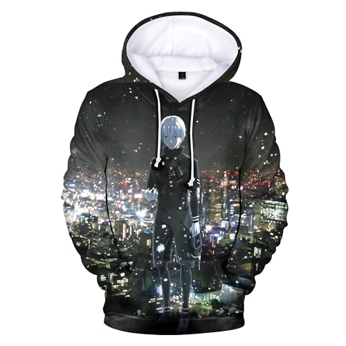 AIPILEI Tokyo Ghoul Kapuzenpullover Kaneki Ken Cosplay Kapuzenpullover 3D Anime Druck Pullover Langarm Sweater Unisex Casual Streetwear, Typ 1, L von AIPILEI