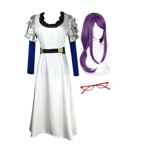 AIPILEI Tokyo Ghoul Rize Kamishiro Cosplay-Kostüm mit Perücke und Brille, Anime-Cosplay-Outfit-Anzug, komplettes Set für Halloween-Party (Outfits + Perücke + Brille, M) von AIPILEI