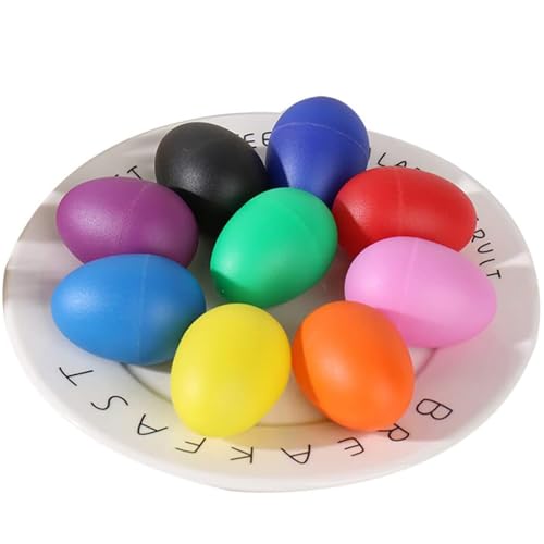 AIPWEYT Store Egg Shakers Rasseleier,Eier Maracas,Bunte Musikeier Klangeier,Musical Egg Shaker,Musikinstrument Egg Shaker, Schütteleier für Kinder,Rhythmus Eier Set,Musikalische Früherziehung,10Pcs von AIPWEYT Store