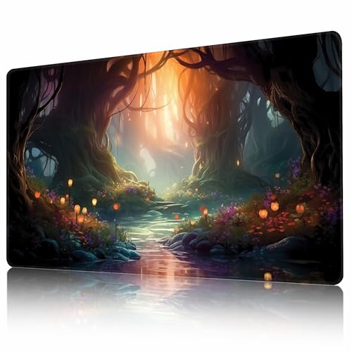 MTG Spielmatte 24" x 14" TCG Karten Spielmatte mit Genähte Kanten und Glatte Gummioberfläche für Kartenspiele Anti-Rutsch Gaming Spielmatte Kampfspielmatte mit Kostenlose Aufbewahrungstasche von AIRCBC