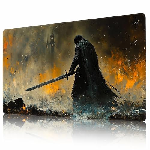 MTG Spielmatte 24" x 14" TCG Karten Spielmatte mit Genähte Kanten und Glatte Gummioberfläche für Kartenspiele Anti-Rutsch Gaming Spielmatte Kampfspielmatte mit Kostenlose Aufbewahrungstasche von AIRCBC