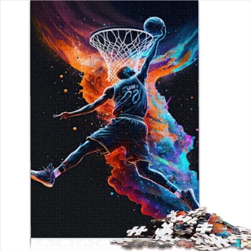 1000 Teile Puzzle Basketball Sport Bunte Puzzles Papppuzzlespiel Spielzeug für Erwachsene Familienpuzzles Geschenk Familienpuzzlespiel 1000 Teile (26 x 38 cm) von AITEXI