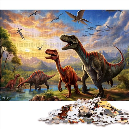 1000 Teile Puzzle Dinosaurier-Welt aus 100% recyceltem Karton Nachhaltiges Puzzle für Erwachsene Lernspielzeug zum Stressabbau 1000 Teile (26 x 38 cm) von AITEXI