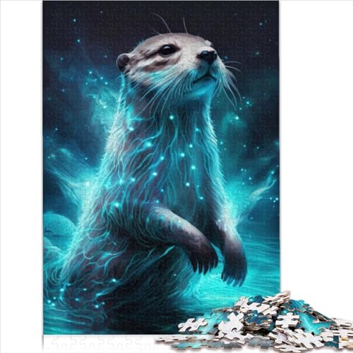 1000 Teile Puzzle Otter Neon Einfaches Erwachsenenpuzzle Holzpuzzle für Erwachsene Puzzlegeschenke Lernspielzeug zum Stressabbau 1000 Teile (50 x 75 cm) von AITEXI