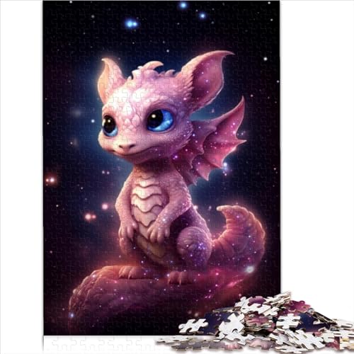 1000 Teile Puzzle Sternenhimmel Baby Drache Einfaches Erwachsenenpuzzle für Erwachsene Puzzlegeschenke Lernspiel für Erwachsene Kinder 1000 Teile (26 x 38 cm) von AITEXI