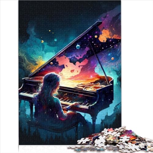 1000 Teile Puzzle für Erwachsene, Mann spielt Klavier, Holzpuzzle für Erwachsene, Kinder, Jungen, Mädchen, Geschenk, Lernen, Lernspielzeug (50 x 75 cm) von AITEXI