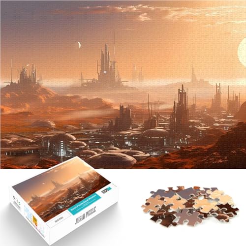 1000-Teile-Puzzle für Erwachsene Denkspiel Roter Planet Mars Stadtbild Lustige Aktivitäten für zu Hause, Geburtstagsgeschenk, Reisegeschenk,38x26cm 1000-Teile-Puzzle für Erwachsene Denkspiel Roter Planet Mars Stadtbild Lustige Aktivitäten für zu Hause, Geburtstagsgeschenk, Reisegeschenk,38x26cm von AITEXI