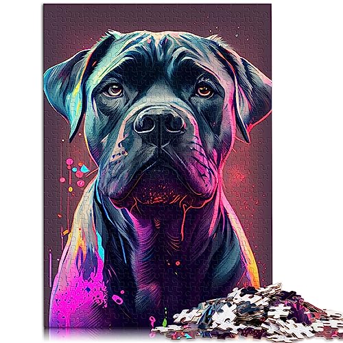 1000 Teile Puzzle für Erwachsene Kinder Cane Corso bunter Recyclingkarton Stressabbau 10,27 x 14,96 Zoll von AITEXI