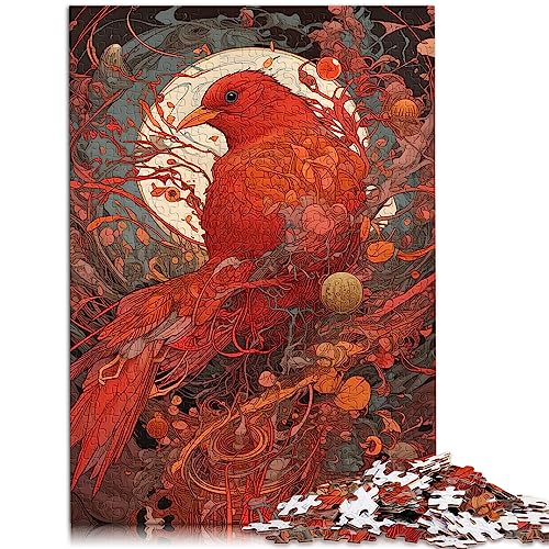 1000 extra große Teile Puzzle Roter Vogel Holzpuzzle Lernspiele 50x75cm Puzzles für Erwachsene von AITEXI