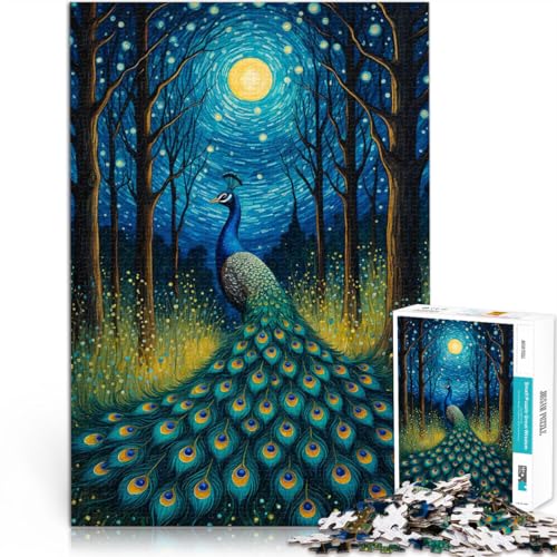 1000-teilige Puzzles für Teenager Lernspielzeug Pfau Mondlicht Sternennacht Lustige Aktivitäten für zu Hause, Geburtstagsgeschenk, Reisegeschenk,38x26cm 1000-teilige Puzzles für Teenager Lernspielzeug Pfau Mondlicht Sternennacht Lustige Aktivitäten für zu Hause, Geburtstagsgeschenk, Reisegeschenk,38x26cm von AITEXI