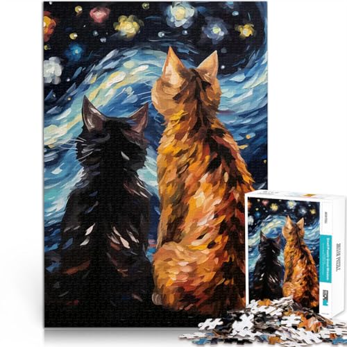 1000-teilige Puzzles für Teenager Spielzeug für die ganze Familie Sternennachtkatze einzigartiges Herausforderungsspiel38x26cm 1000-teilige Puzzles für Teenager Spielzeug für die ganze Familie Sternennachtkatze einzigartiges Herausforderungsspiel38x26cm von AITEXI