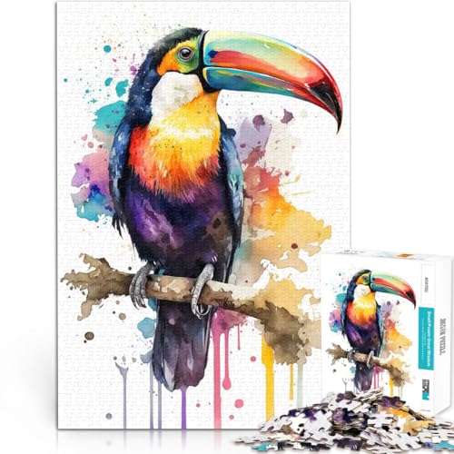 2000-teiliges Puzzle für Erwachsene Lernspiele DIY Spielzeug Tukan in Aquarell mit vollständig ineinander greifenden, zufällig geformten Teilen70x100cm 2000-teiliges Puzzle für Erwachsene Lernspiele DIY Spielzeug Tukan in Aquarell mit vollständig ineinander greifenden, zufällig geformten Teilen70x100cm von AITEXI