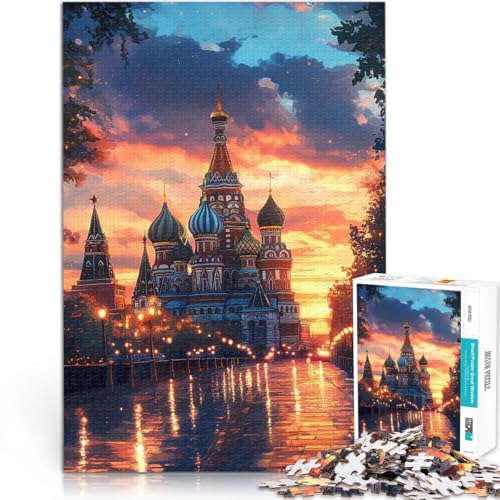 1000-teiliges Puzzle für Erwachsene Quizspiel Sonnenuntergang in der Basilius-Kathedrale Künstlersammlung, Bildende Kunst52x38cm 1000-teiliges Puzzle für Erwachsene Quizspiel Sonnenuntergang in der Basilius-Kathedrale Künstlersammlung, Bildende Kunst52x38cm von AITEXI