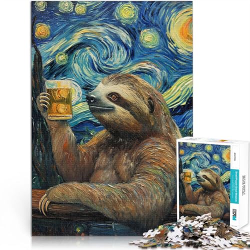 1000-teiliges Puzzle für Teenager Spielspielzeug Lustiges Faultier, das Bier trinkt Geschenk zum Geburtstag52x38cm 1000-teiliges Puzzle für Teenager Spielspielzeug Lustiges Faultier, das Bier trinkt Geschenk zum Geburtstag52x38cm von AITEXI