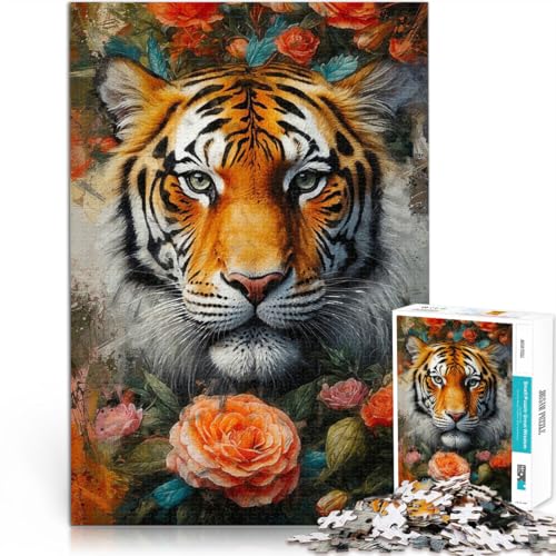 1000-teiliges Puzzle für Teenager Stressabbau-Spielzeug Tiger in einem Rosengarten Verbessern Sie das Gedächtnis38x26cm 1000-teiliges Puzzle für Teenager Stressabbau-Spielzeug Tiger in einem Rosengarten Verbessern Sie das Gedächtnis38x26cm von AITEXI
