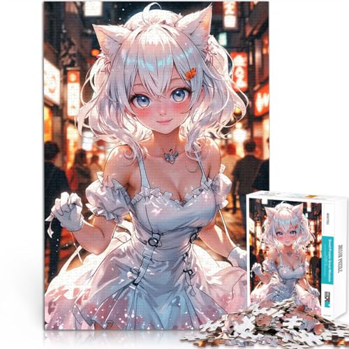 1000-teiliges Puzzle für Teenager für Lernspiel-Herausforderungsspielzeug Bezauberndes Nacht-Catgirl in der Stadt Eltern-Kind-Interaktion75x50cm 1000-teiliges Puzzle für Teenager für Lernspiel-Herausforderungsspielzeug Bezauberndes Nacht-Catgirl in der Stadt Eltern-Kind-Interaktion75x50cm von AITEXI