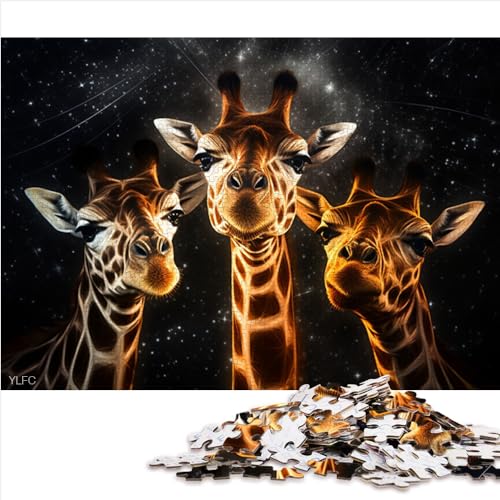 1000-teiliges Tier-Giraffe-Puzzle für Erwachsene, Geschenke, Spielzeug, Teenager, lustige Puzzle-Spiele, herausforderndes, schwieriges Puzzle, 1000 Teile (26 x 38 cm) von AITEXI