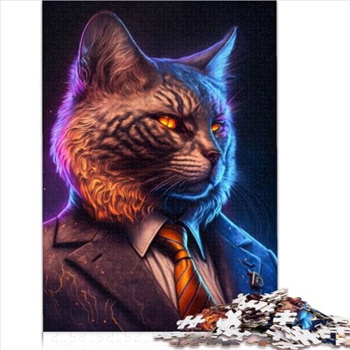 Boss Cat In Suit Puzzles 1000 Piece Adult Puzzles Recycled Cardboard Toddler Children Kids Boys Girls Birthday Gift for Adults Boys Girls 1000pcs（26x38cm） von AITEXI